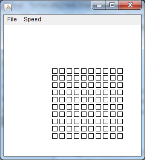 図 6.5.2.1 四角形を100個描くプログラム