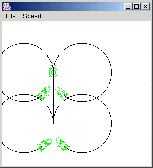 図 7.3.4 4匹のタートルを使うプログラム(2)